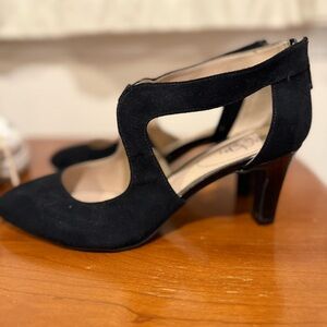 Life Stride Black Suede Heels